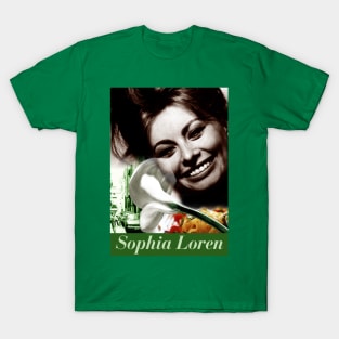 Sophia Loren Collage Portrait T-Shirt